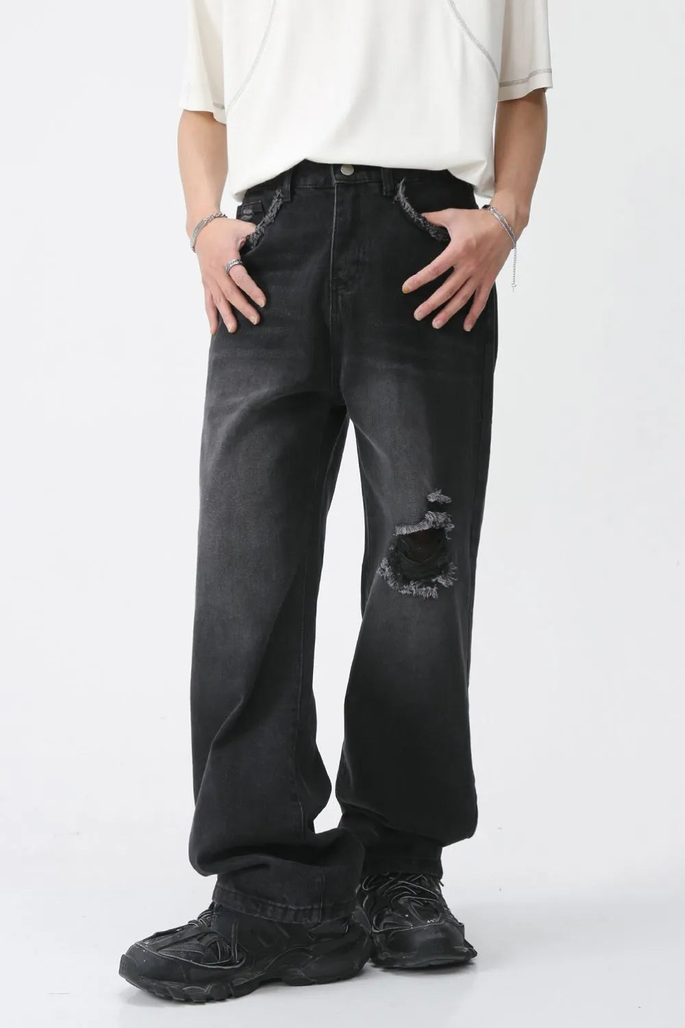 Distressed Mid Rise Men's Jeans – Premium Japanese Denim