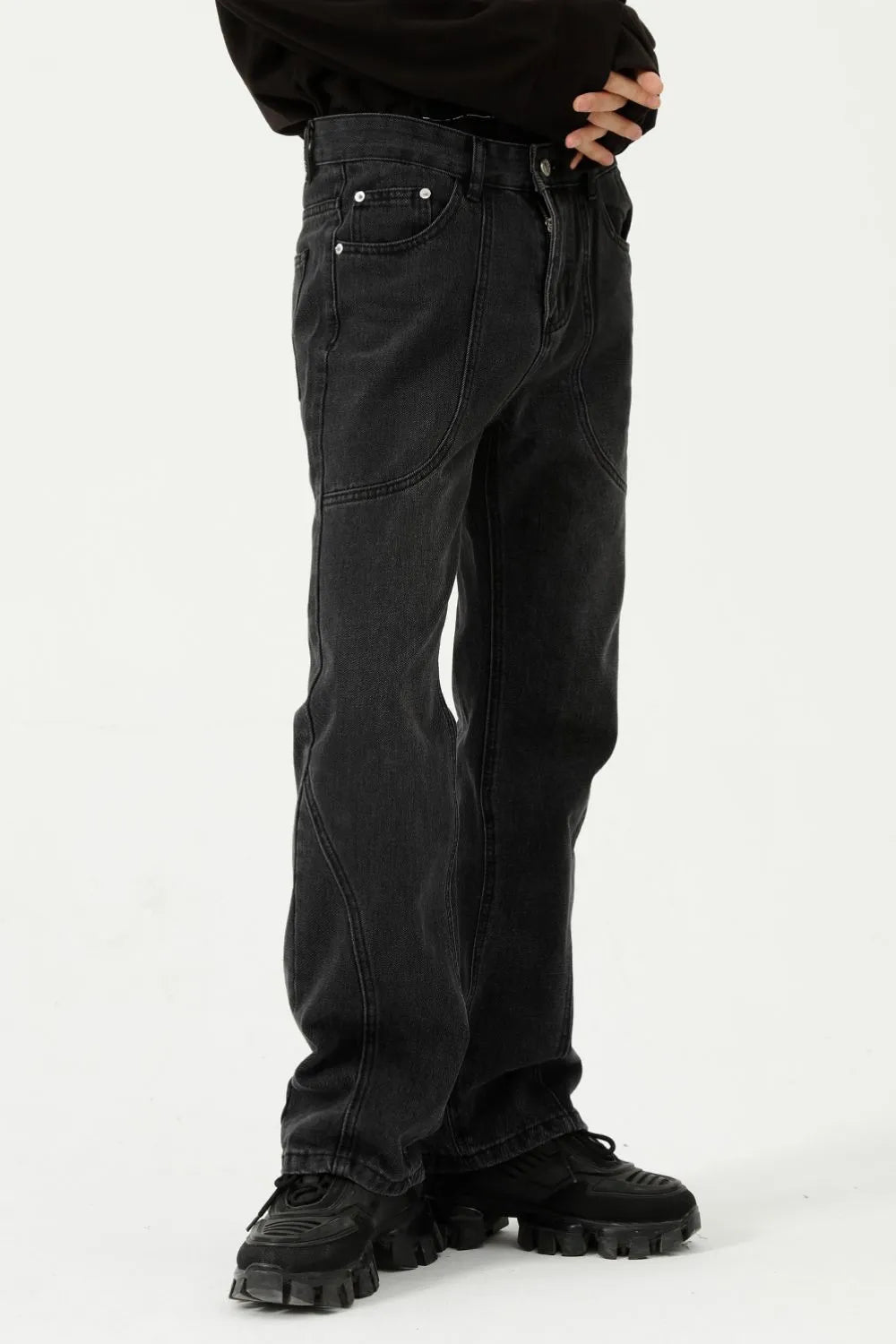 Straight-Leg Jeans with Unique Stitch Detail