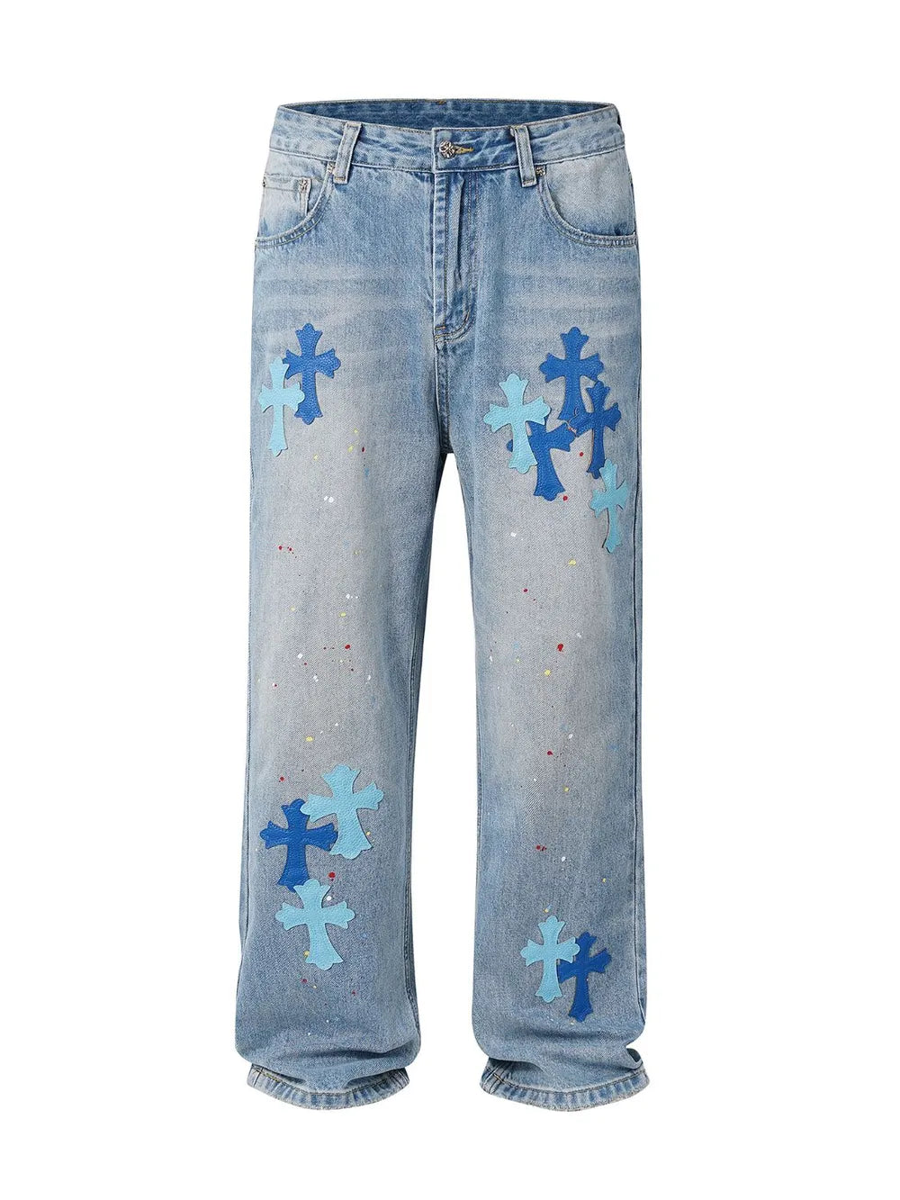 Men's Cross Wide Straight Jeans - Premium Japanese Denim