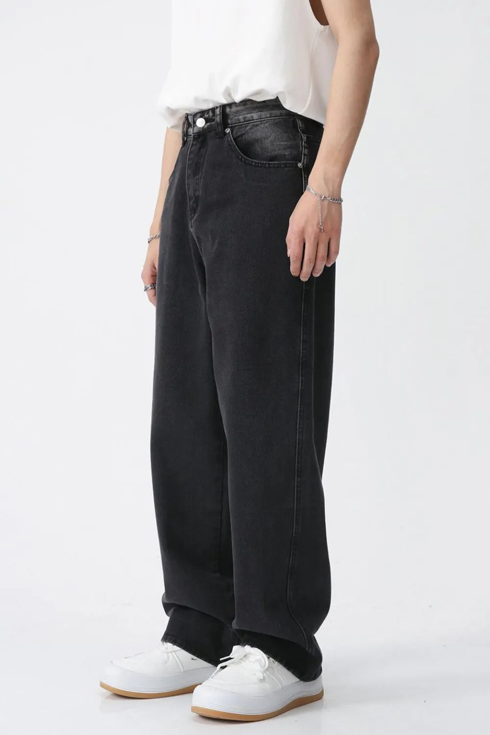 Wide Leg Jeans with Pockets - Japanese Denim