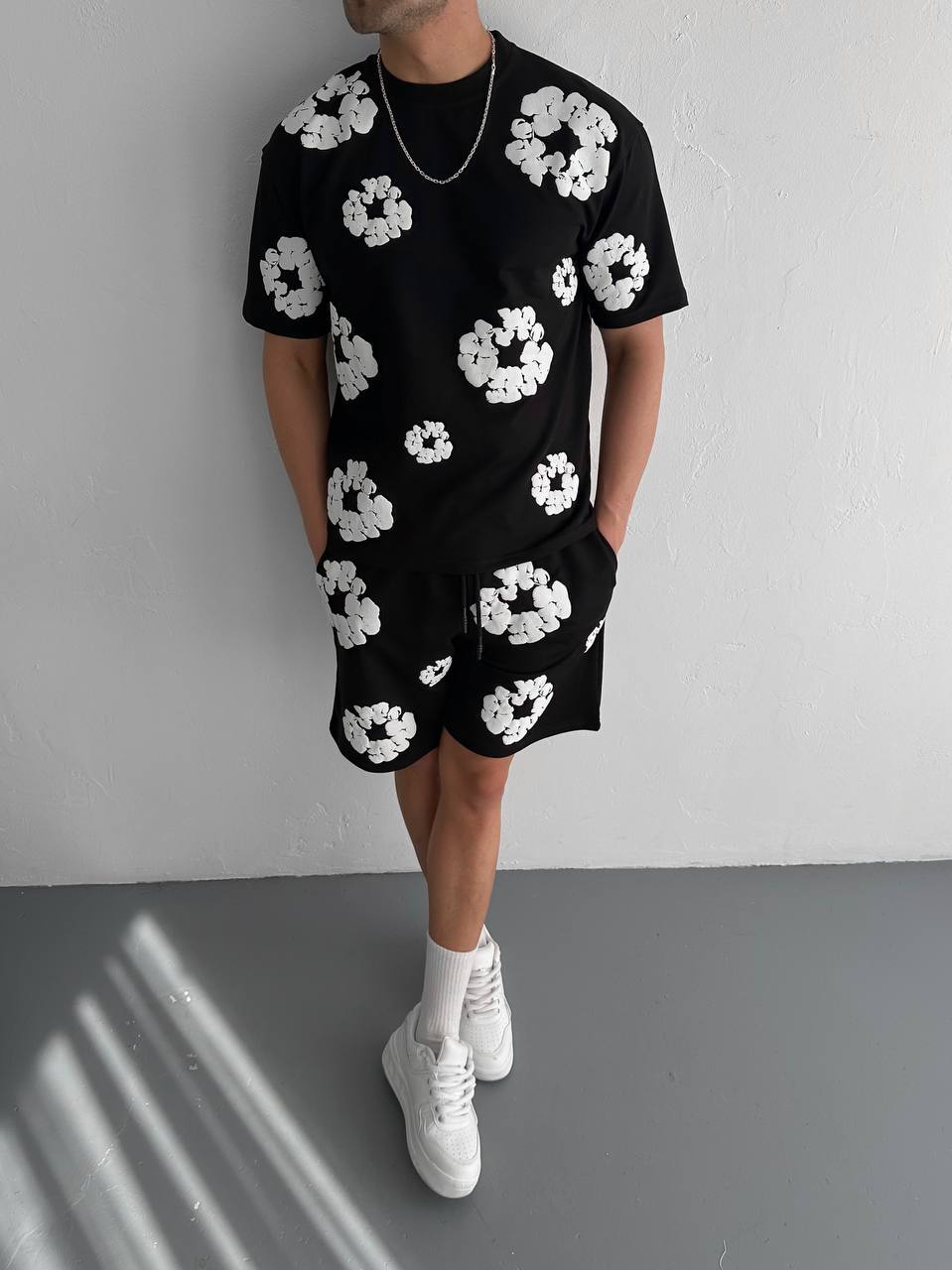 Abstract Bloom Print Men's Co-ord Set – Vibrant Floral Streetwear for Summer