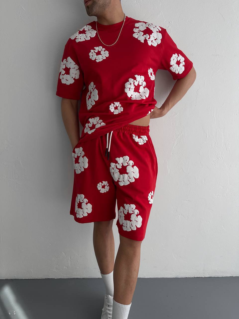 Abstract Bloom Print Men's Co-ord Set – Vibrant Floral Streetwear for Summer