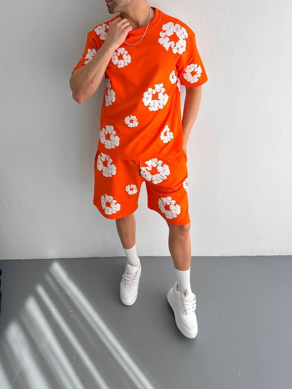 Abstract Bloom Print Men's Co-ord Set – Vibrant Floral Streetwear for Summer