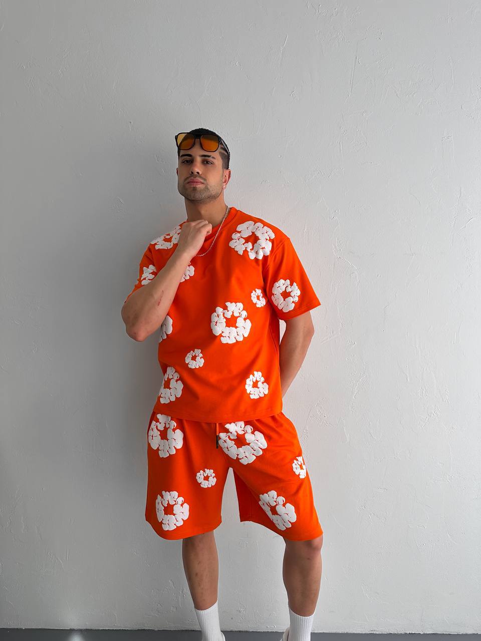 Abstract Bloom Print Men's Co-ord Set – Vibrant Floral Streetwear for Summer