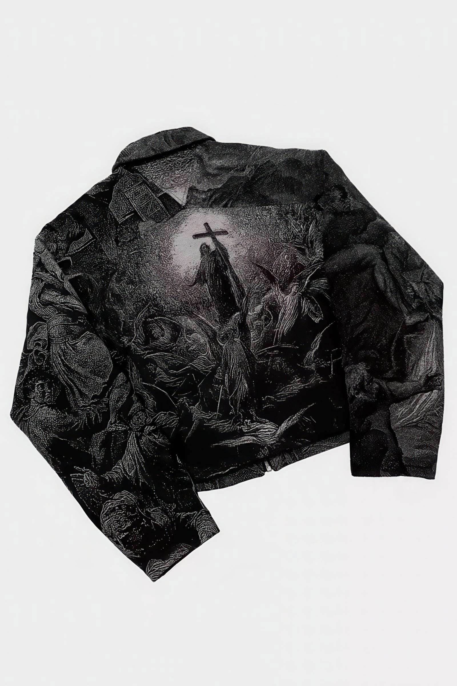 Avant-Garde Oversized Blazer - Textured Jacquard for Dark Fashion