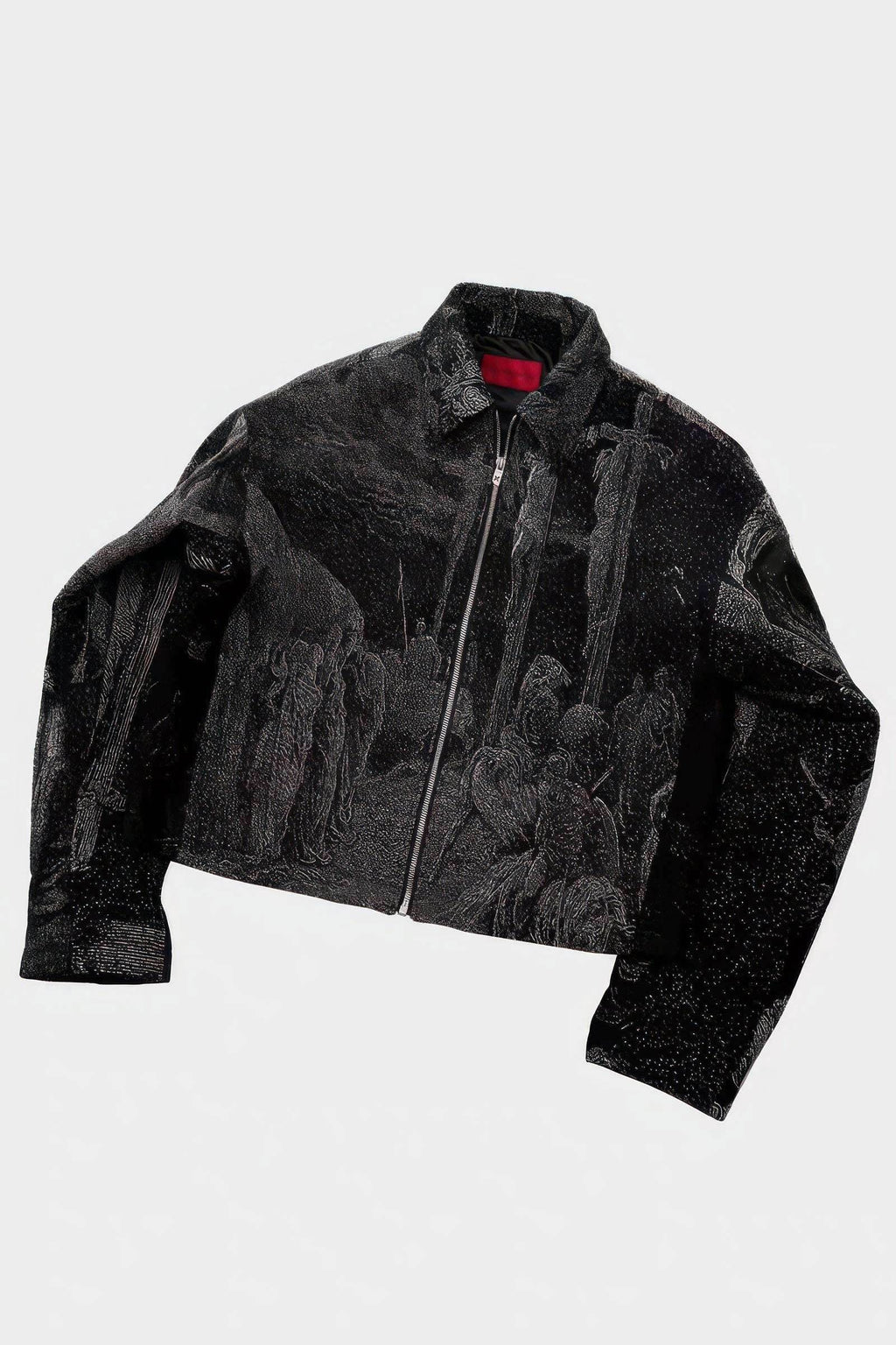 Avant-Garde Oversized Blazer - Textured Jacquard for Dark Fashion