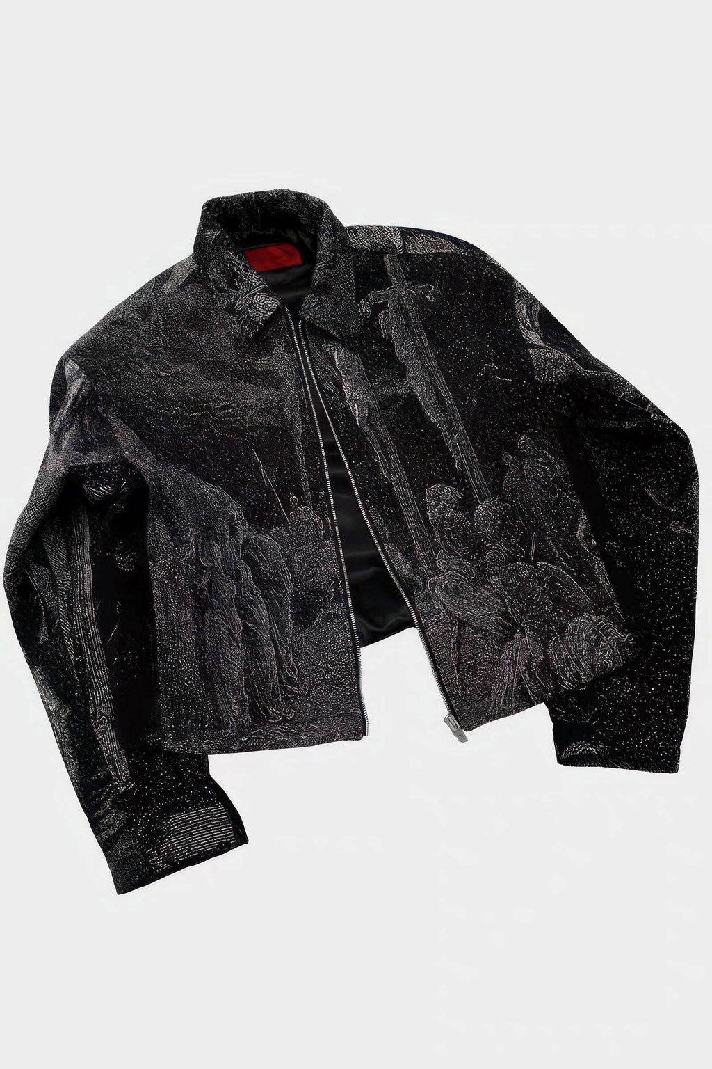 Avant-Garde Oversized Blazer - Textured Jacquard for Dark Fashion