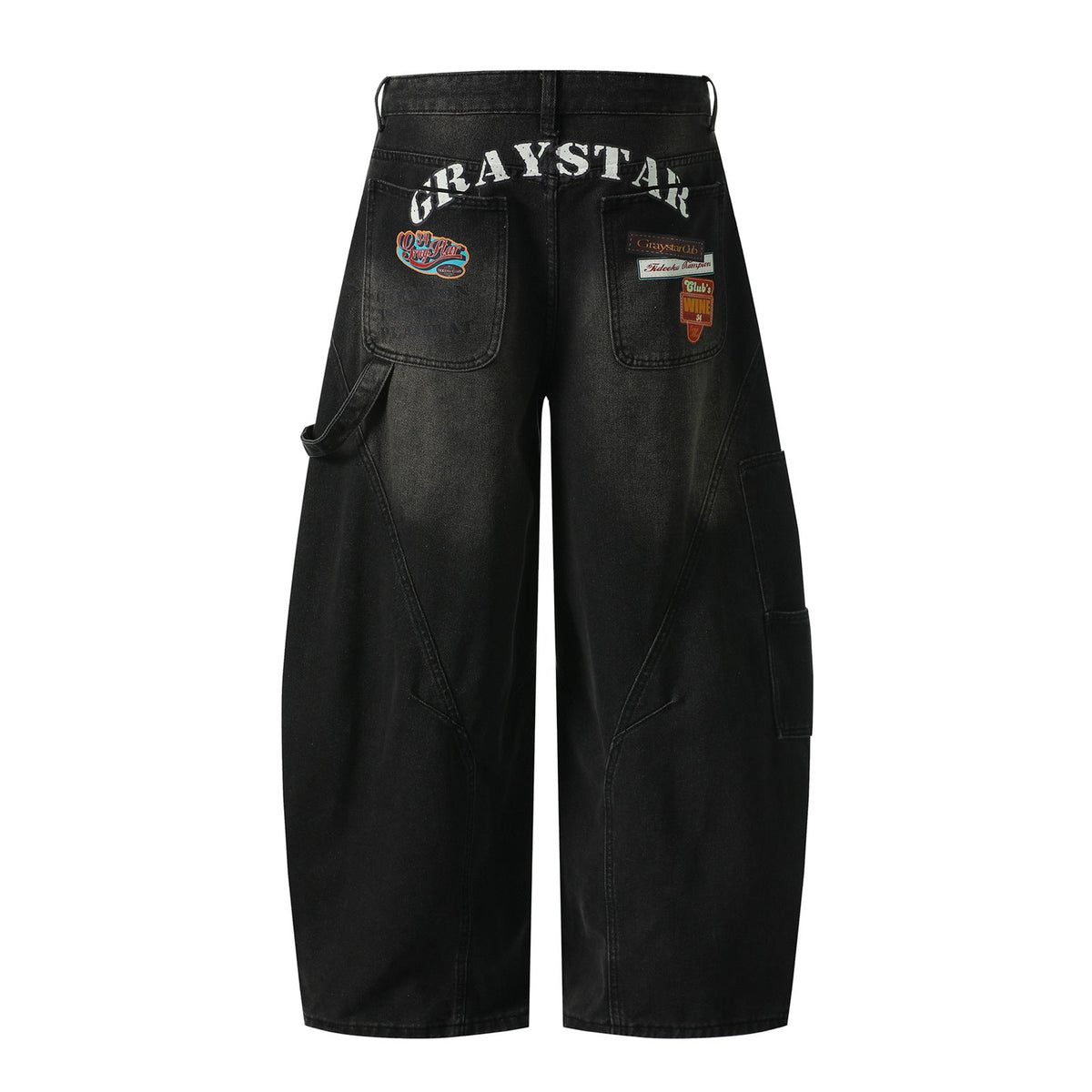 Men's Patchwork Design Straight Leg Wide Leg Jeans