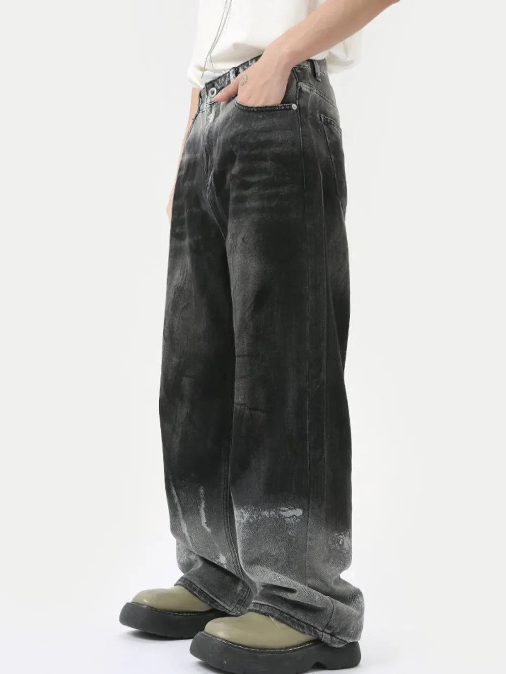 Wide Leg Jeans with Pockets - Japanese Denim
