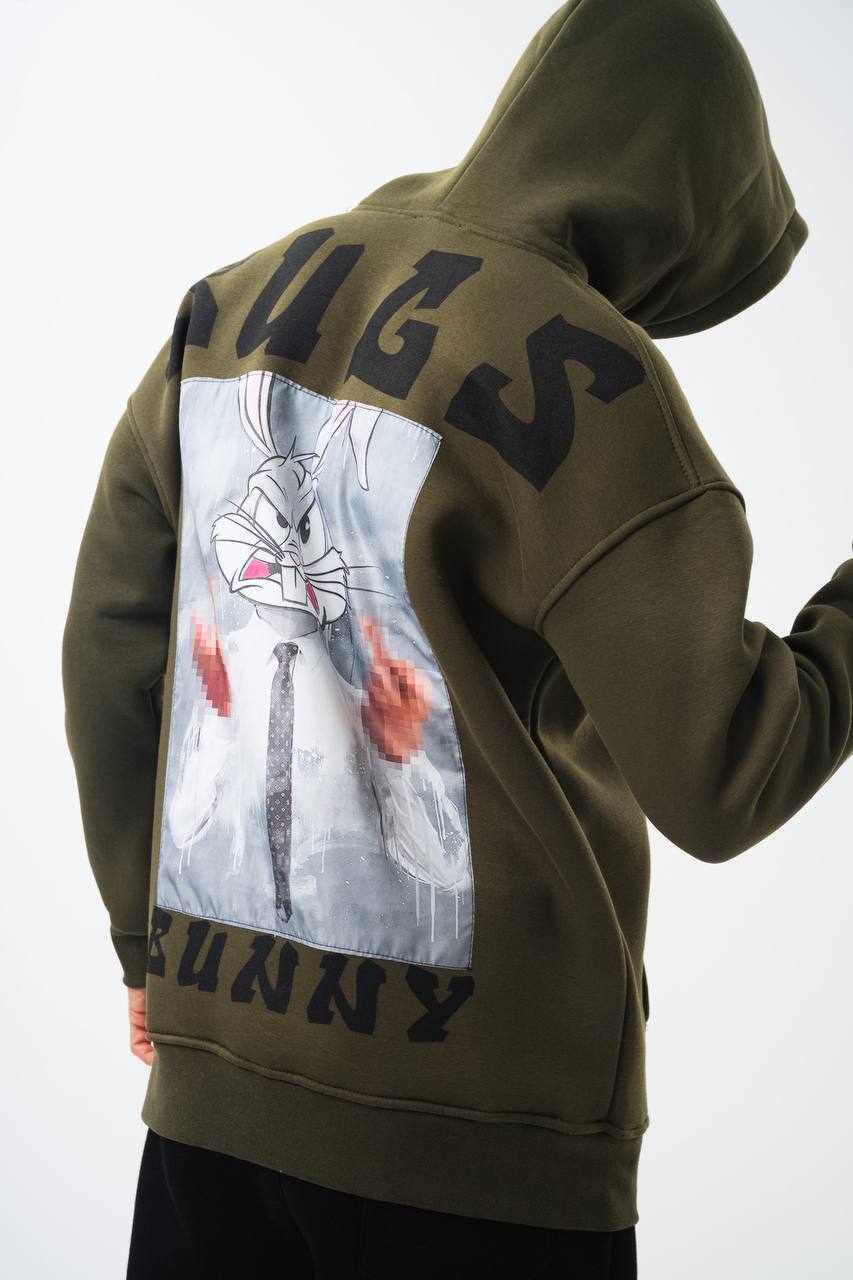 Bugs Bunny Graphic Unisex Oversized Hoodie - Vintage Cartoon