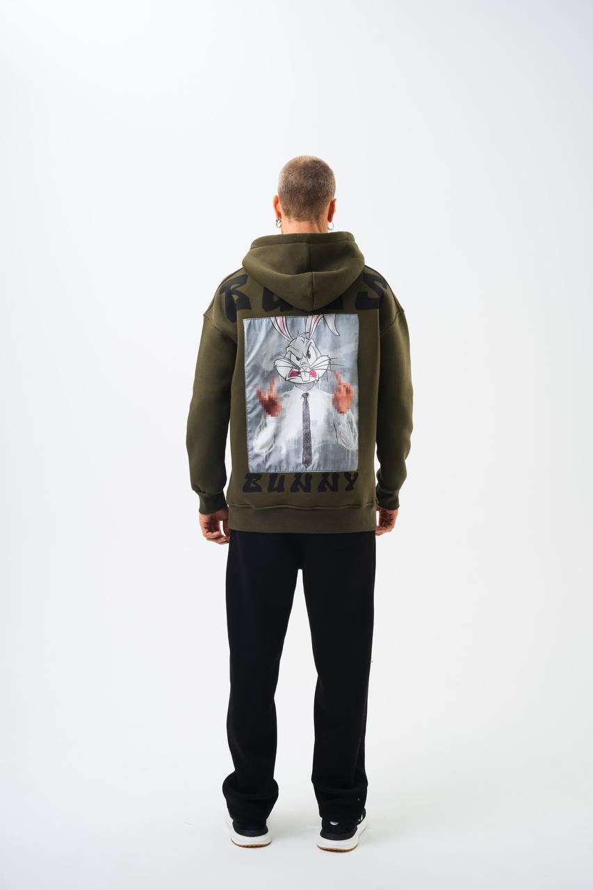 Bugs Bunny Graphic Unisex Oversized Hoodie - Vintage Cartoon