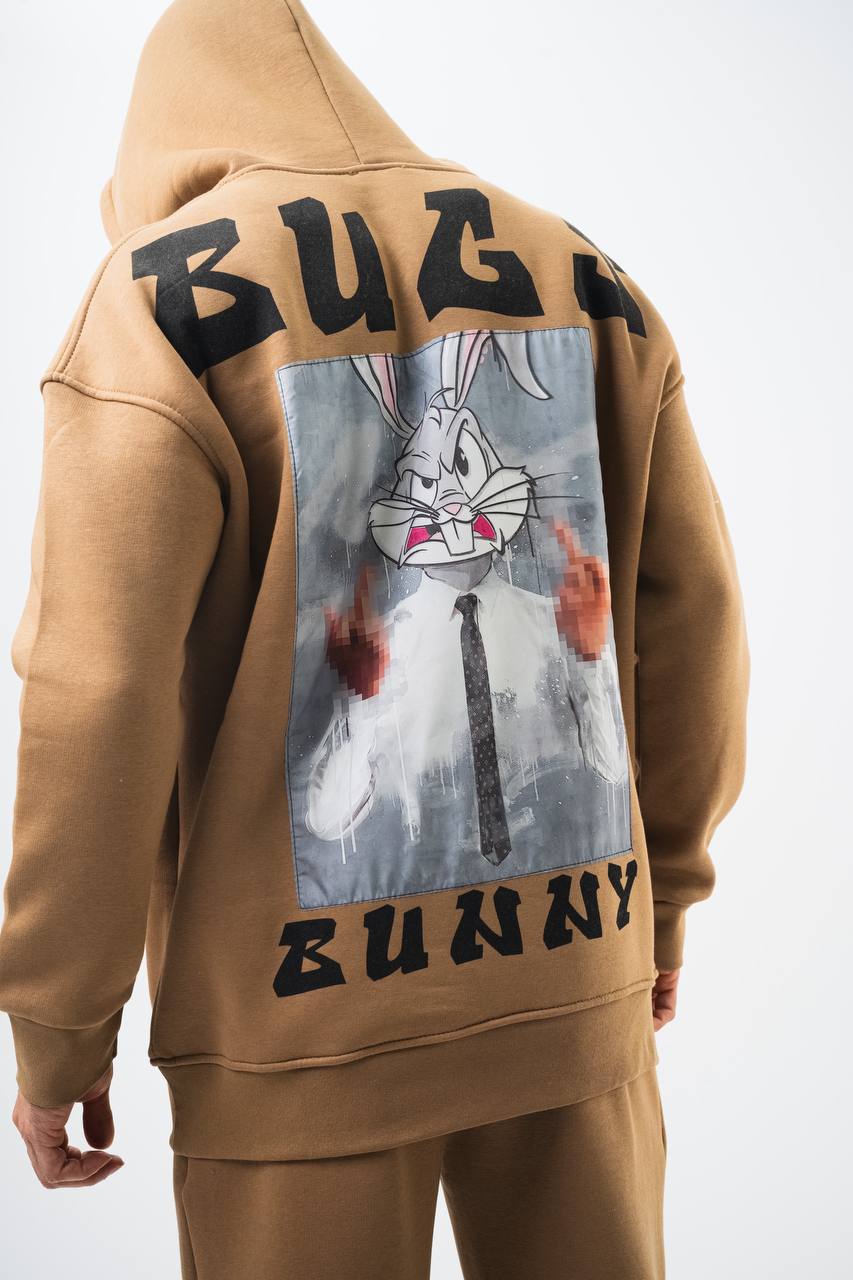 Bugs Bunny Graphic Unisex Oversized Hoodie - Vintage Cartoon