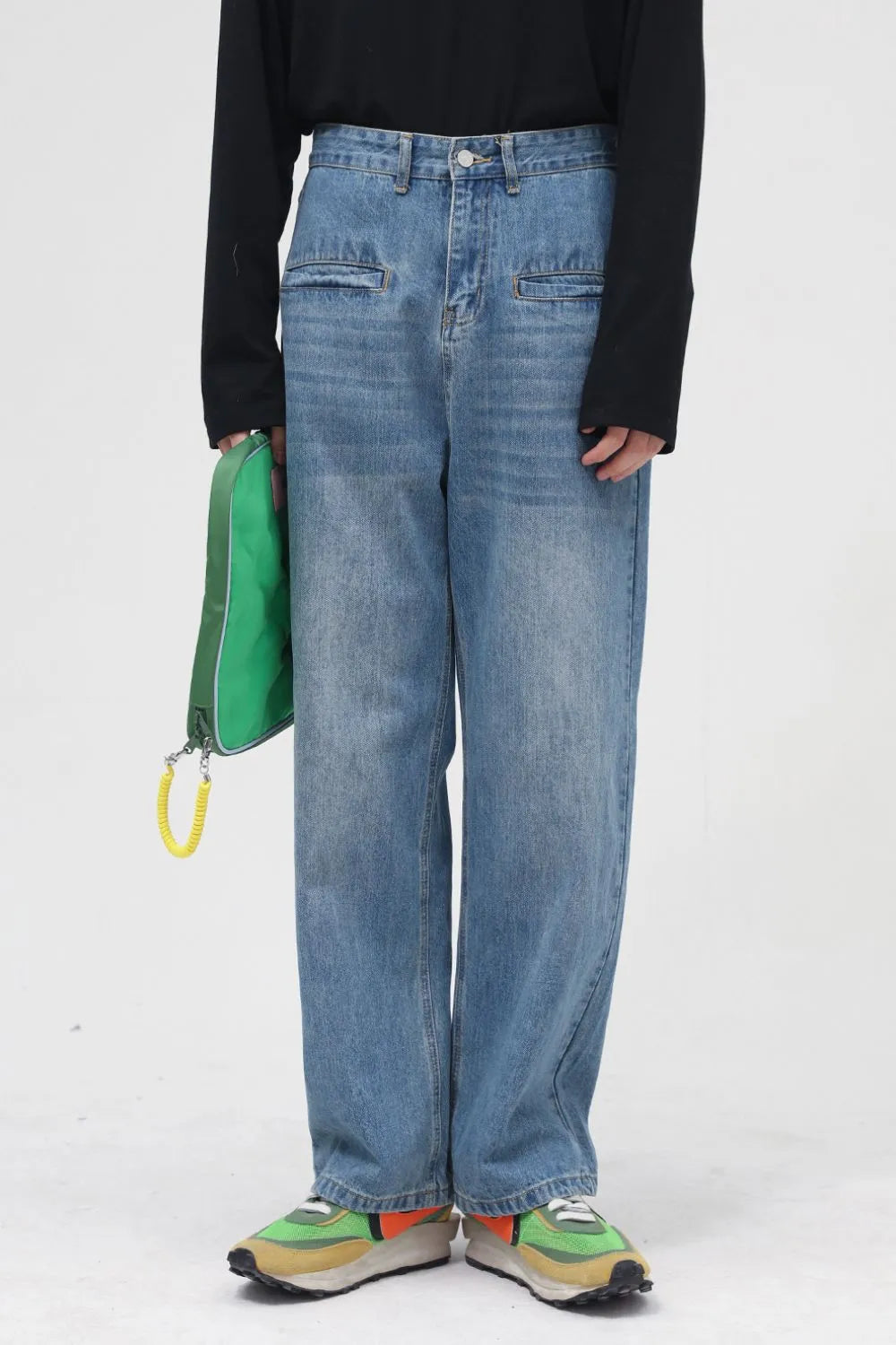 Front Pockets Baggy Jeans - Premium Japanese Denim