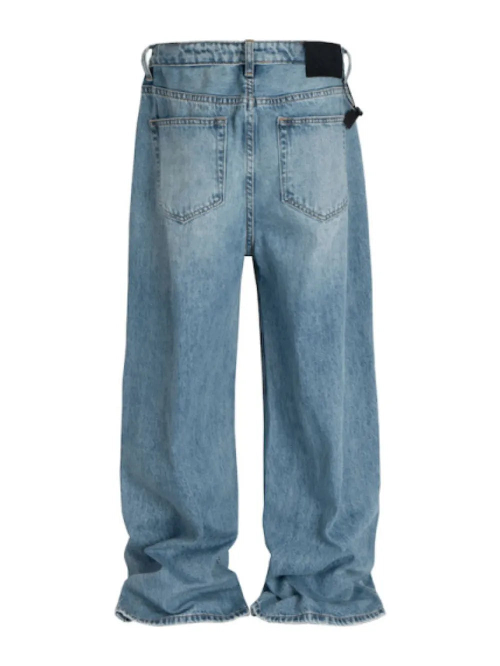 Men's Wide Straight Jeans with Pockets - Premium Japanese Denim