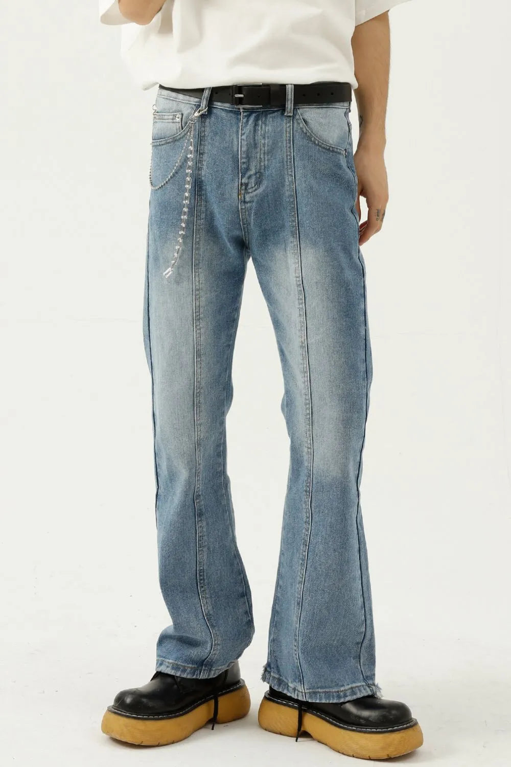 Raw Hem Jeans with Pockets - Japanese Denim