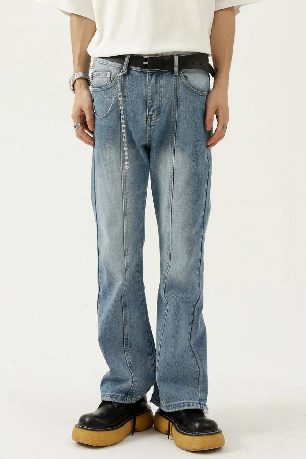 Raw Hem Jeans with Pockets - Japanese Denim