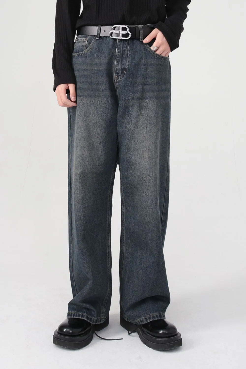 Wide Leg Jeans with Pockets - Japanese Denim
