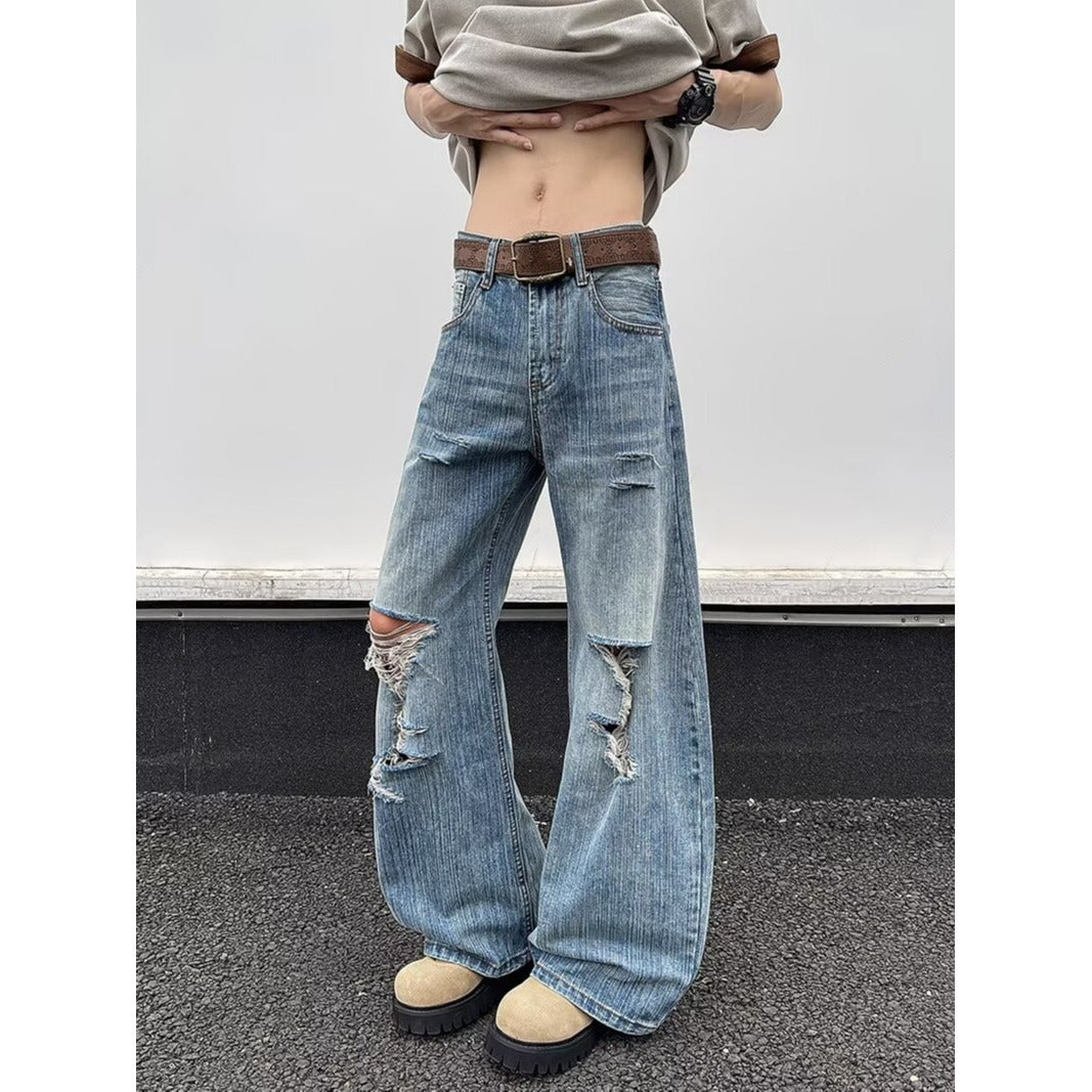 Micro Opening Washed Denim Jeans - Premium Japanese Craftsmanship