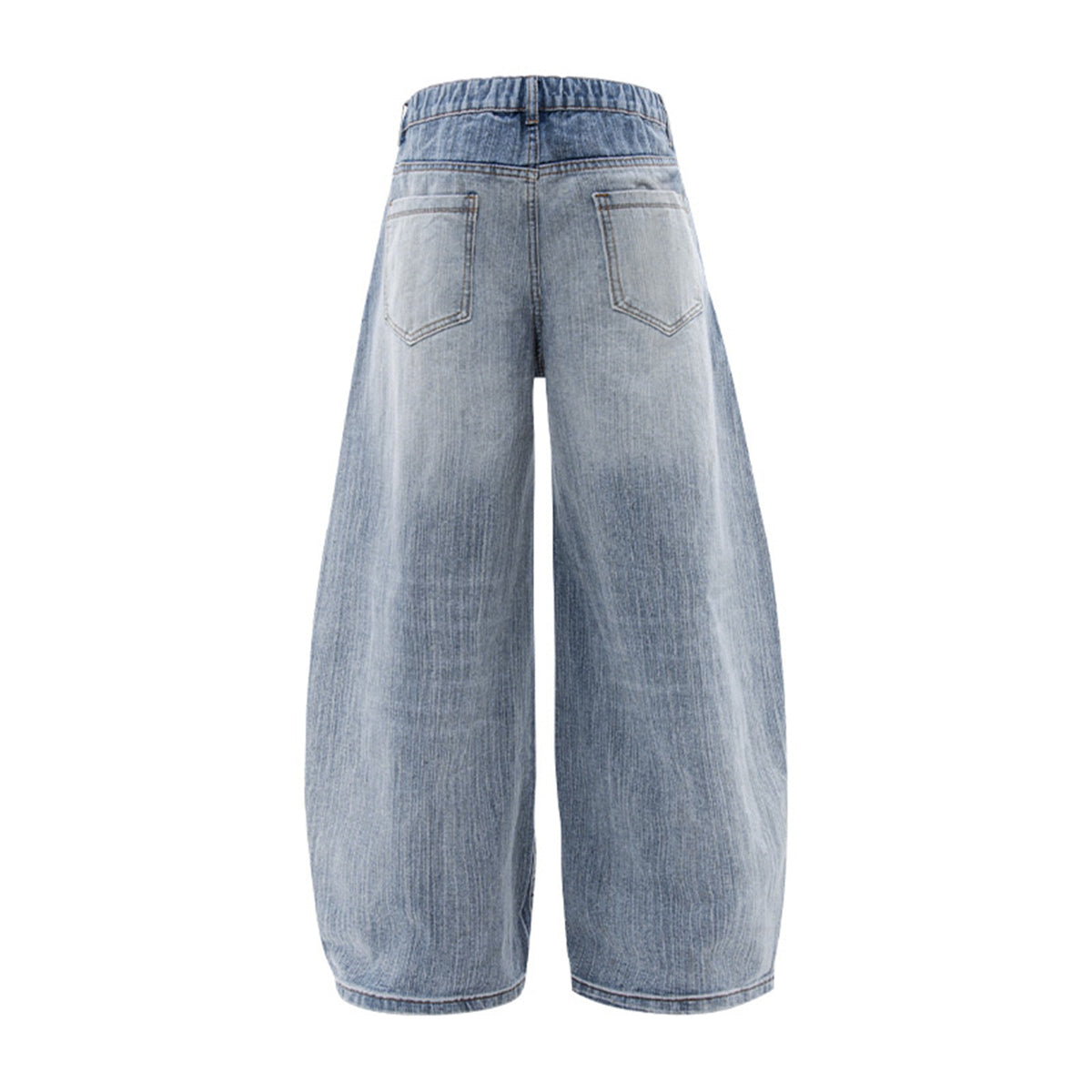 Washed Wide Leg Tapered Jeans - Unisex Loose Slimming Long Pants