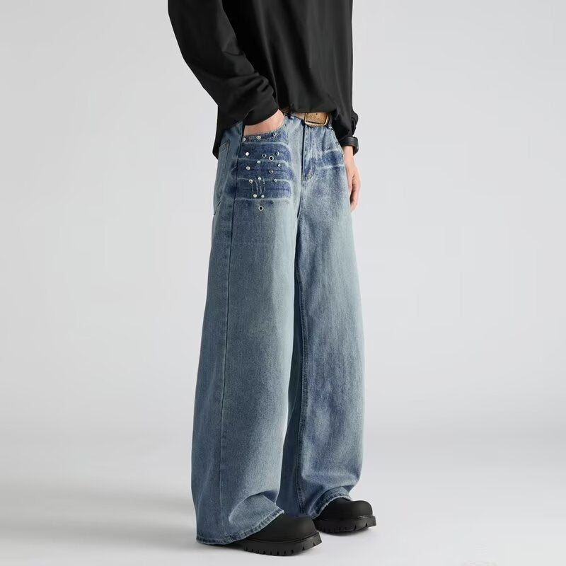 Men's Loose Fit Slimming Straight Leg Cowboy Pants