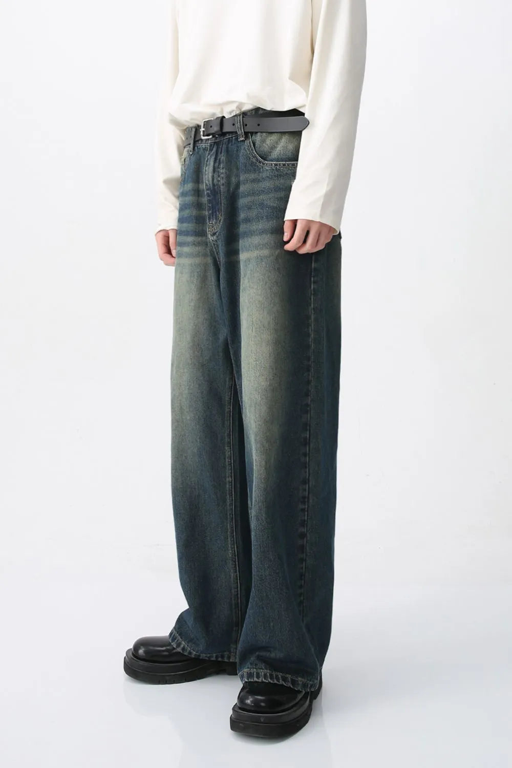 Wide Leg Jeans with Pockets - Japanese Denim