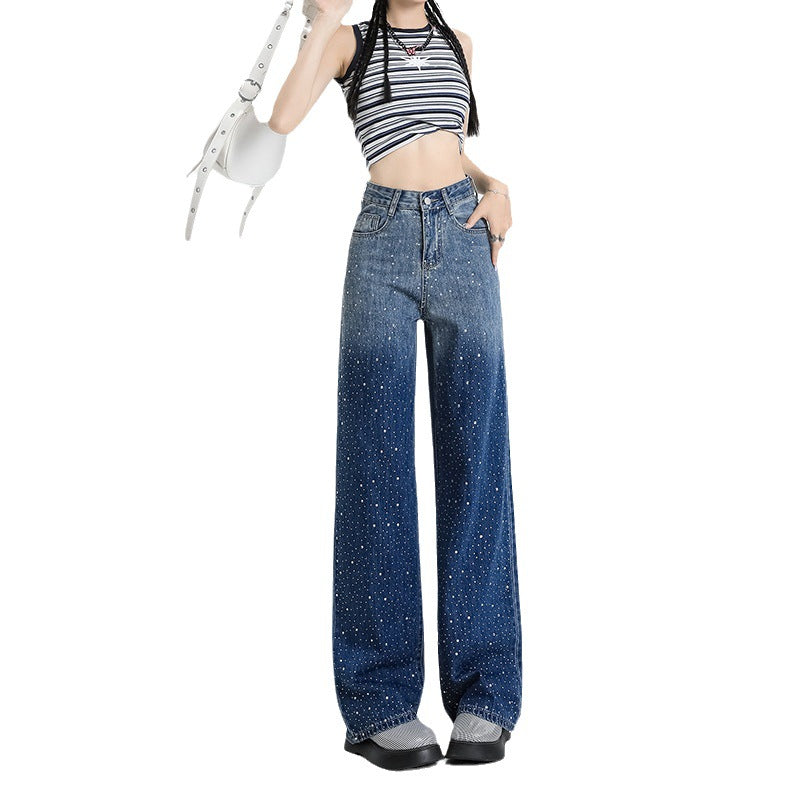 Women's High-Waisted Denim Pants - Versatile Straight Leg