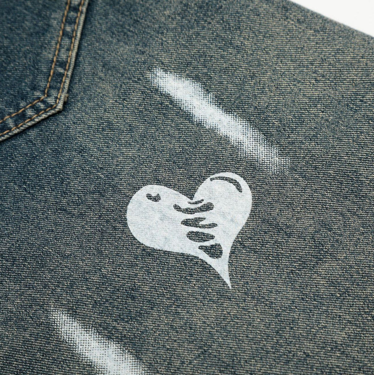 Unique Pattern Design Denim Long Pants for Men