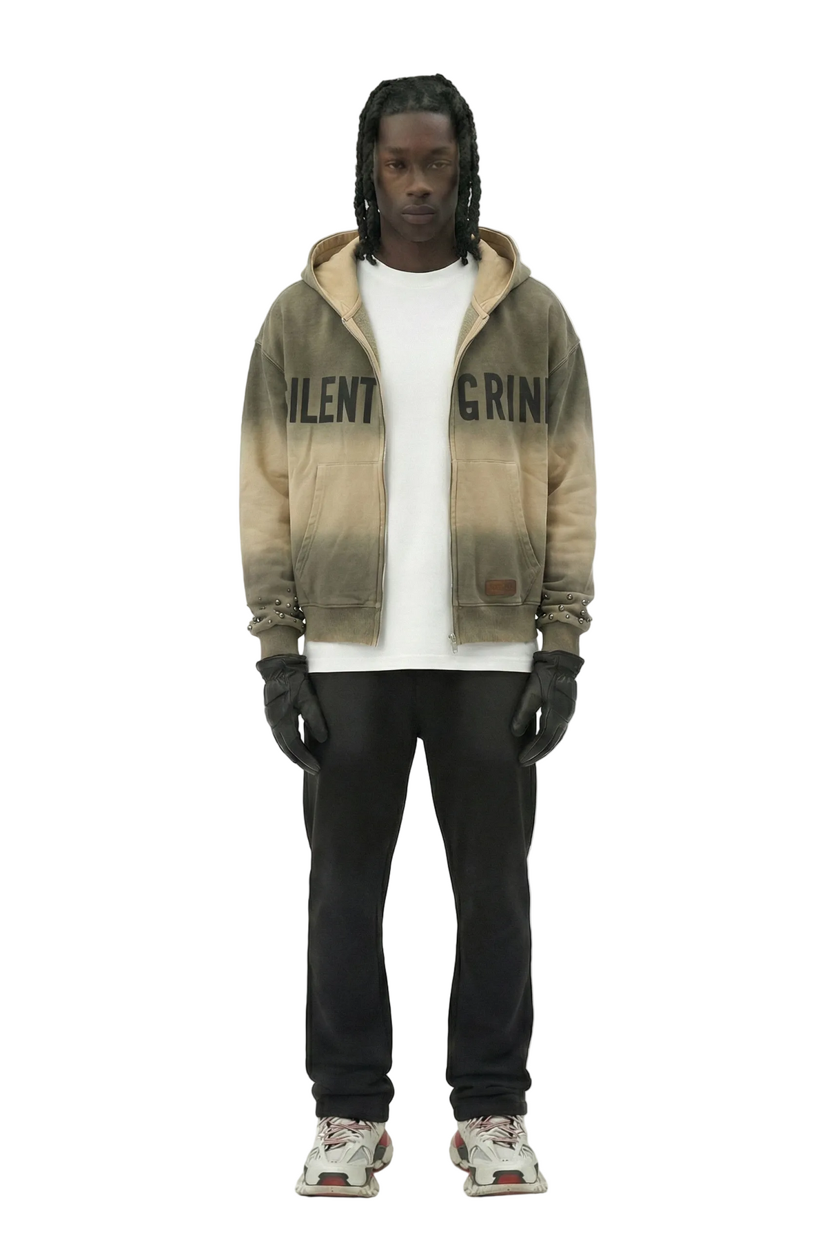 NEW ERIN French Terry Long Sleeve Crop Top Full Zip Hoodie
