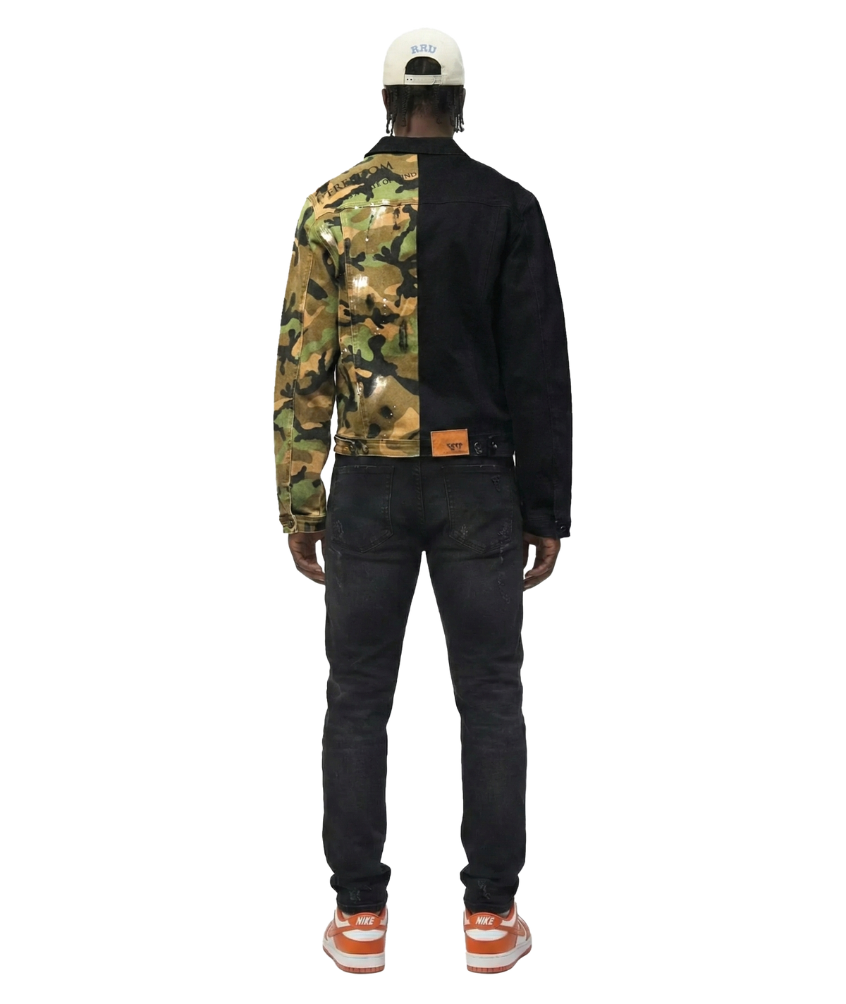 Bistre Half and Half Washed Twill Jacket