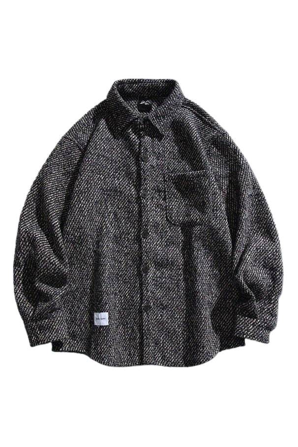 Loose Fit Wool Shirt Jacket for Men – Japanese Retro Style