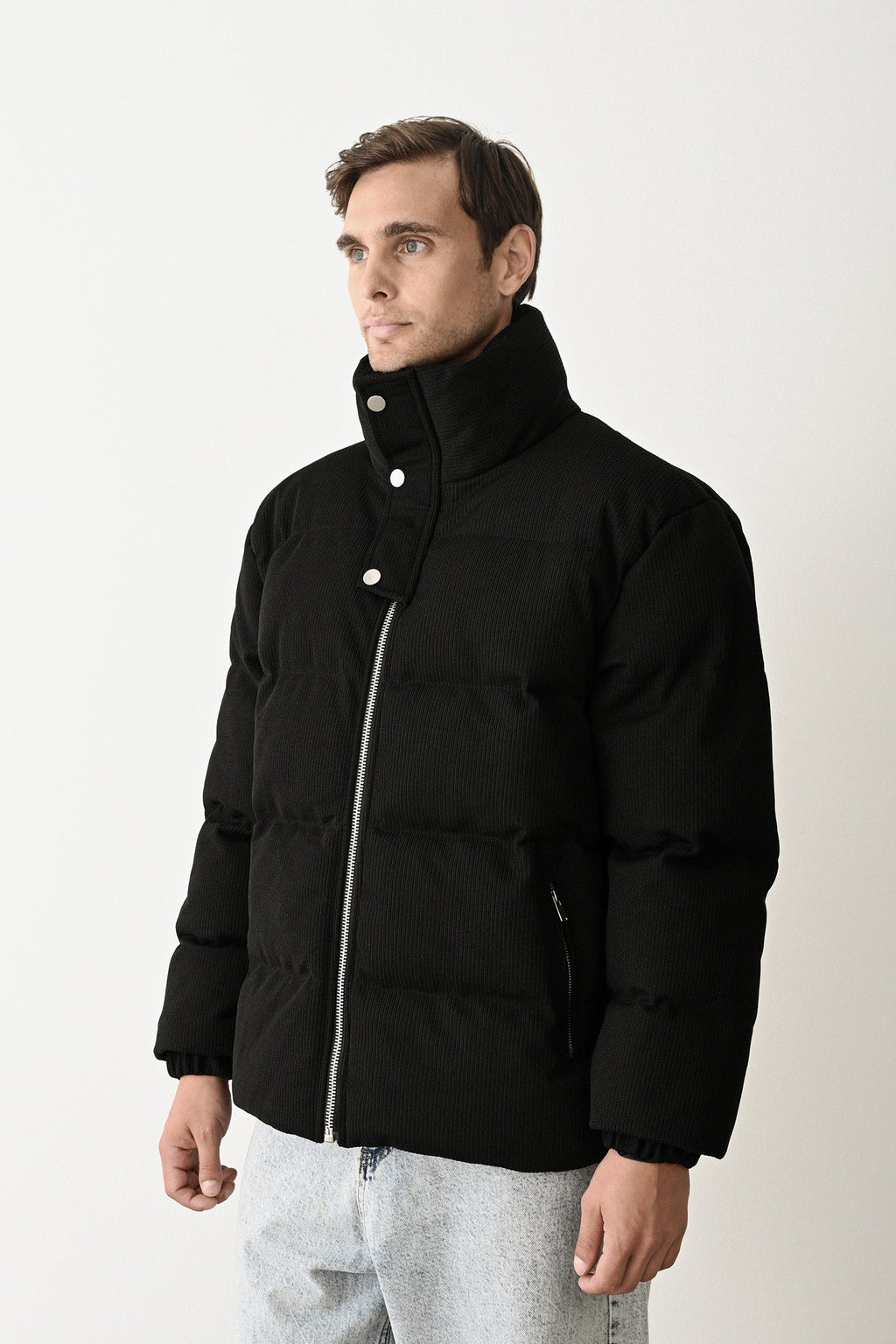 Black Quilted Winter Coat