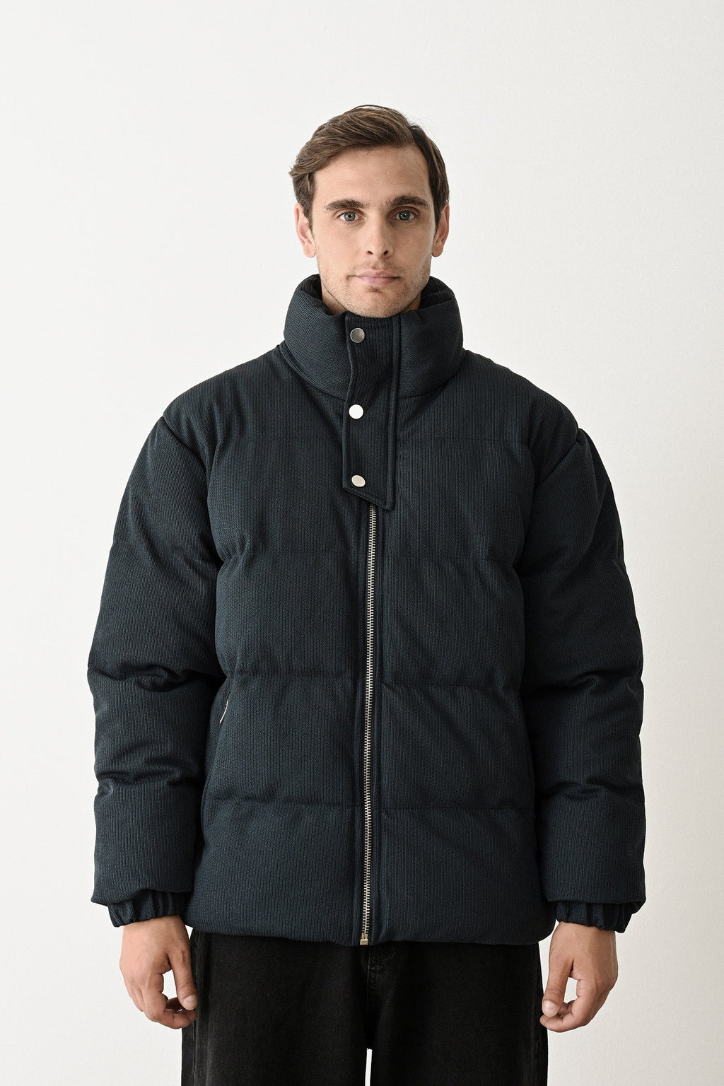 Black Quilted Winter Coat