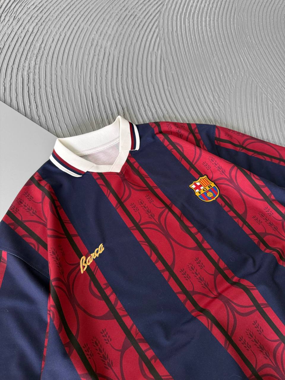 Barça Style Striped Oversize Football Jersey Tee