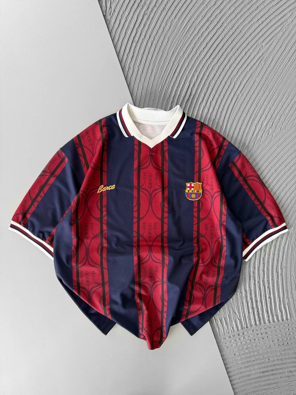 Barça Style Striped Oversize Football Jersey Tee