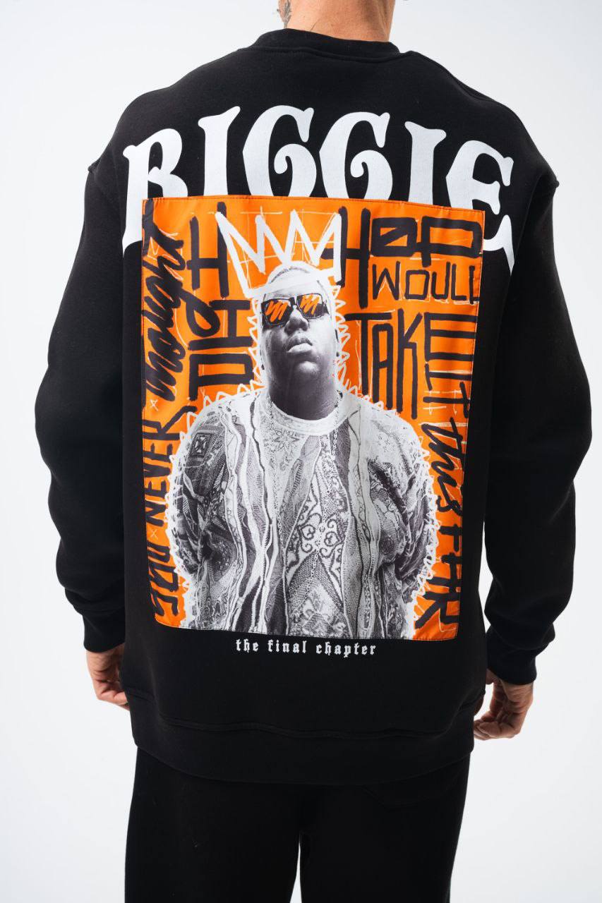 BIGGIE Oversized Sweatshirt – 90s Hip-Hop Legend Tribute Streetwear