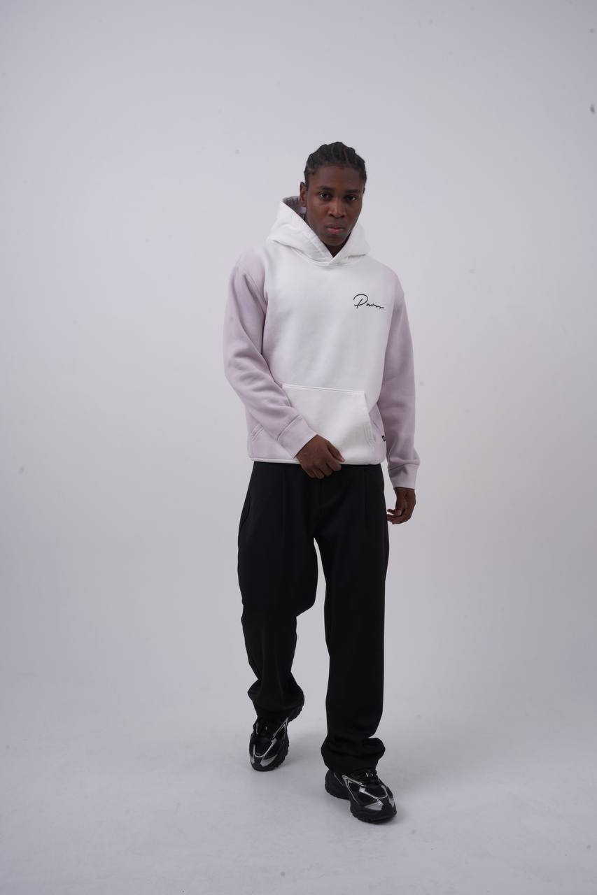 Unisex "Davis" Script Color Block Hoodie – Minimal Oversized Streetwear