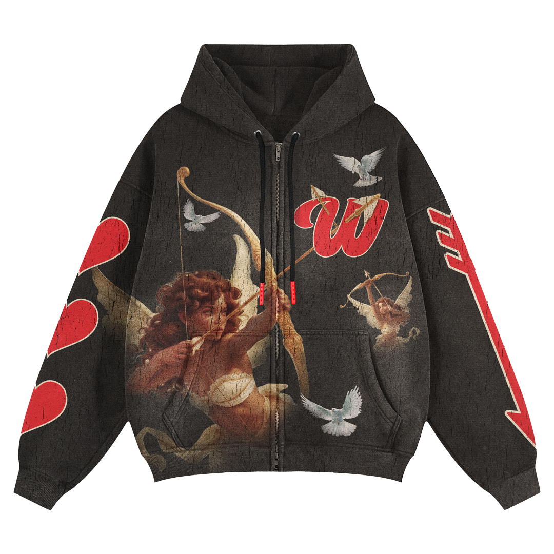 For The Love Zip-Up Hoody (Black)