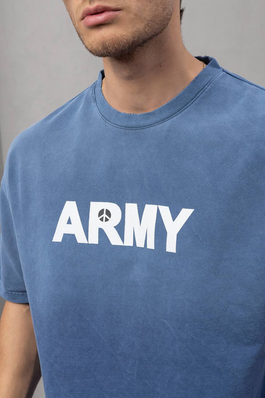Men's Oversize 'ARMY' Graphic T-Shirt – Anti-War Statement Tee