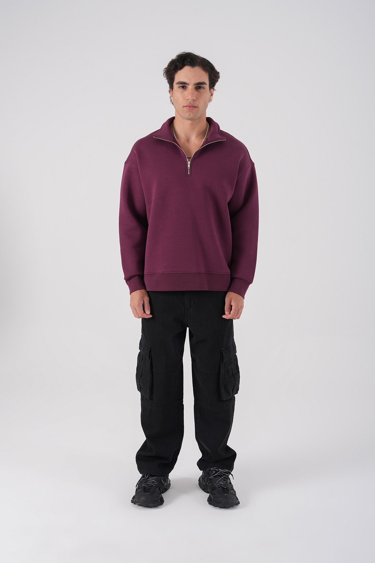 Unisex Oversize Waffle Knit Hoodie with Embossed Text
